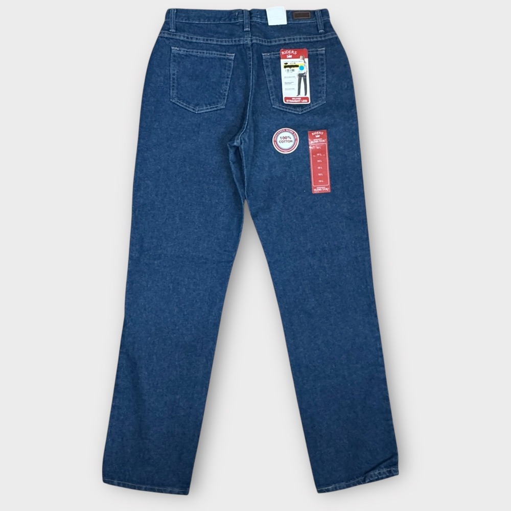 Riders‎ Lee Women's Relaxed Fit Straight Leg Dark Wash Jeans 30x35 VTG Deadstock